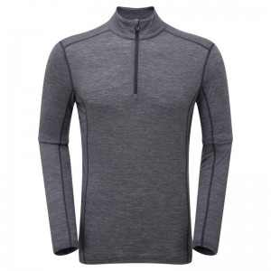 Bluzy Montane Primino 140 Zip Neck Baselayer Męskie Czarne | IO5872319