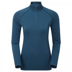 Koszulka Montane Dart Thermo Zip Neck Damskie Niebieskie | BV0895247