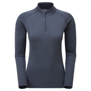 Koszulka Montane Dart Zip Neck Damskie Granatowe | VS0217846