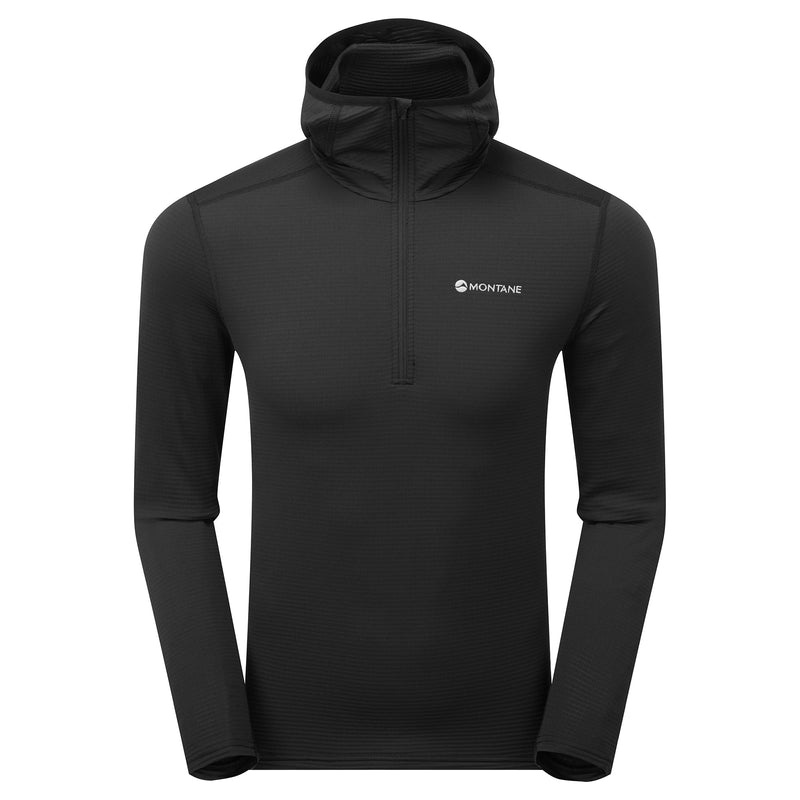 Bluza z Kapturem Montane Protium Lite Pull On Fleece Męskie Czarne | WQ0857362