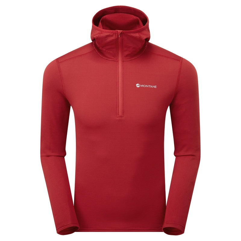 Bluza z Kapturem Montane Protium Lite Pull On Fleece Męskie Czerwone | YV2901465