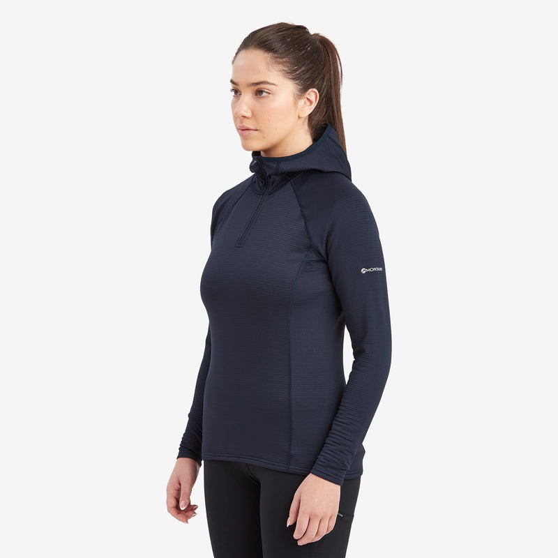 Bluza z Kapturem Montane Protium Lite Pull On Fleece Damskie Granatowe | QW7685120