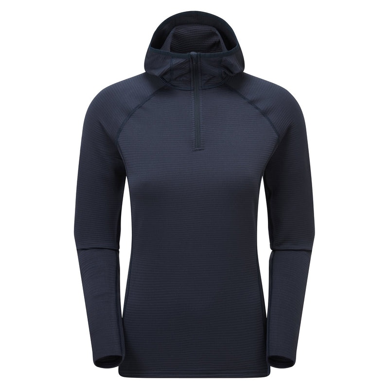 Bluza z Kapturem Montane Protium Lite Pull On Fleece Damskie Granatowe | QW7685120