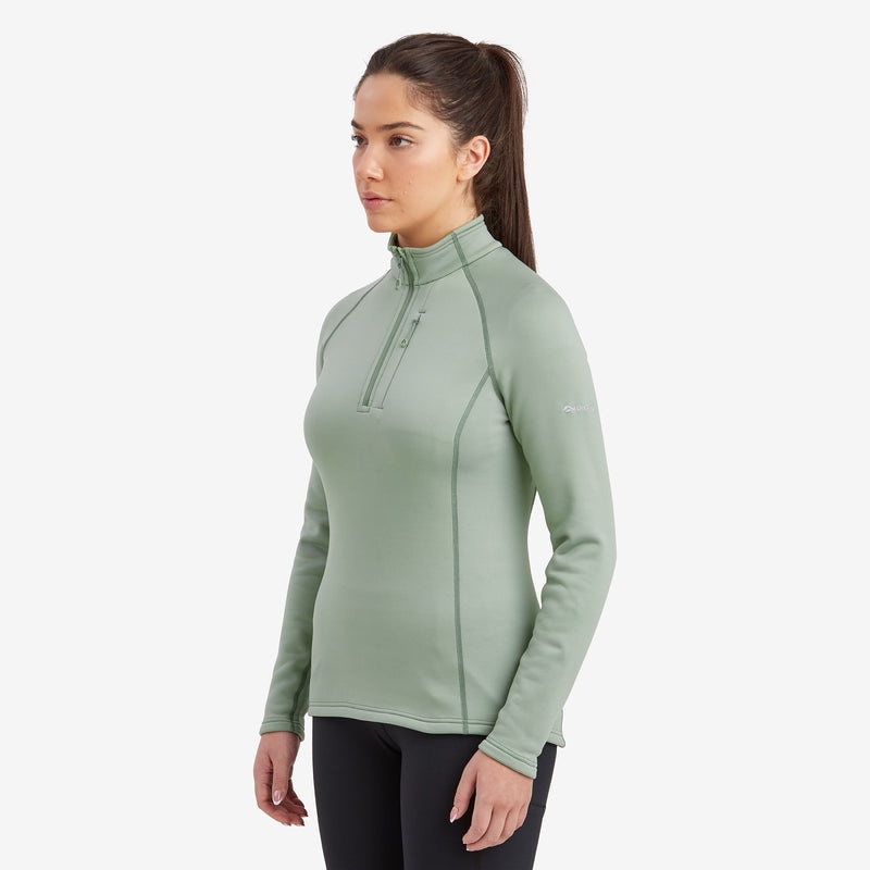 Bluzy Montane Fury Fleece Zip Pull-On Damskie Zielone | RD9072148