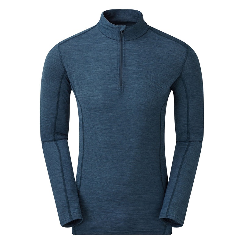 Bluzy Montane Primino 140 Zip Neck Baselayer Męskie Niebieskie | MB3976258