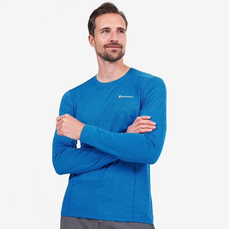 Koszulka Montane Dart Long Sleeve Męskie Niebieskie | IR4016837