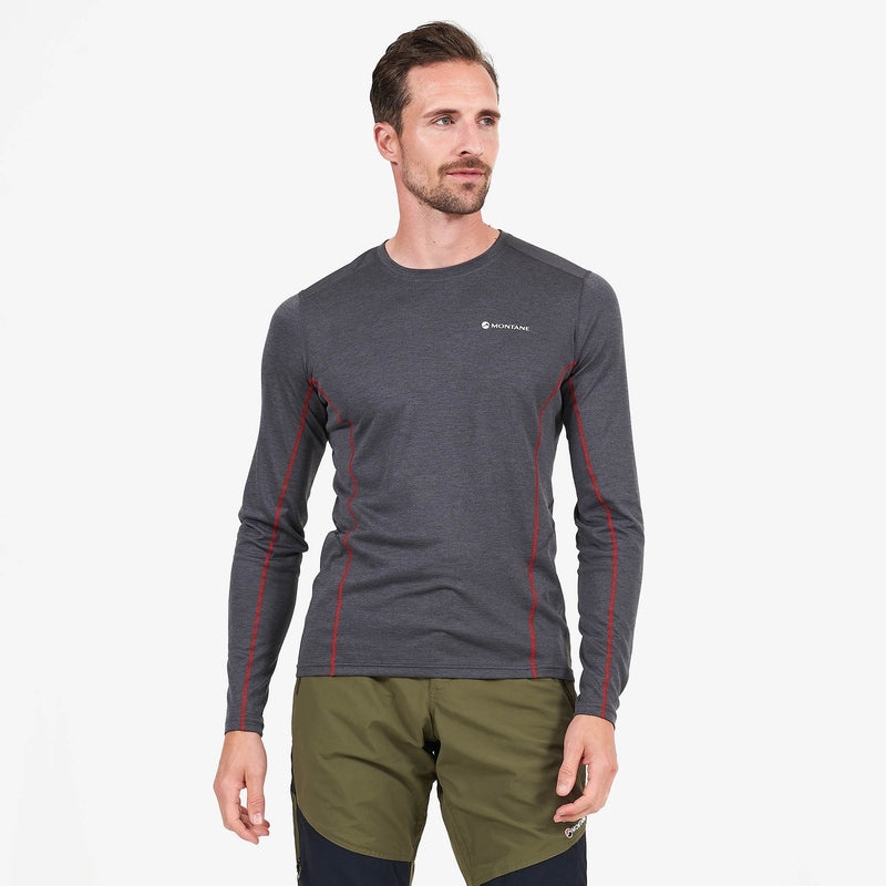 Koszulka Montane Dart Long Sleeve Męskie Ciemny Szare | PG6281397