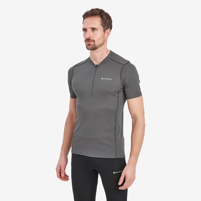 Koszulka Montane Dart Nano Zip Męskie Ciemny Szare | EZ1307964