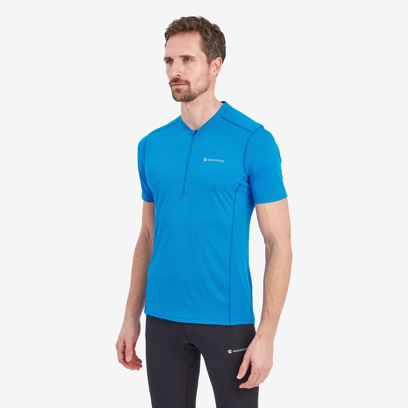 Koszulka Montane Dart Nano Zip Męskie Niebieskie | VR7815043