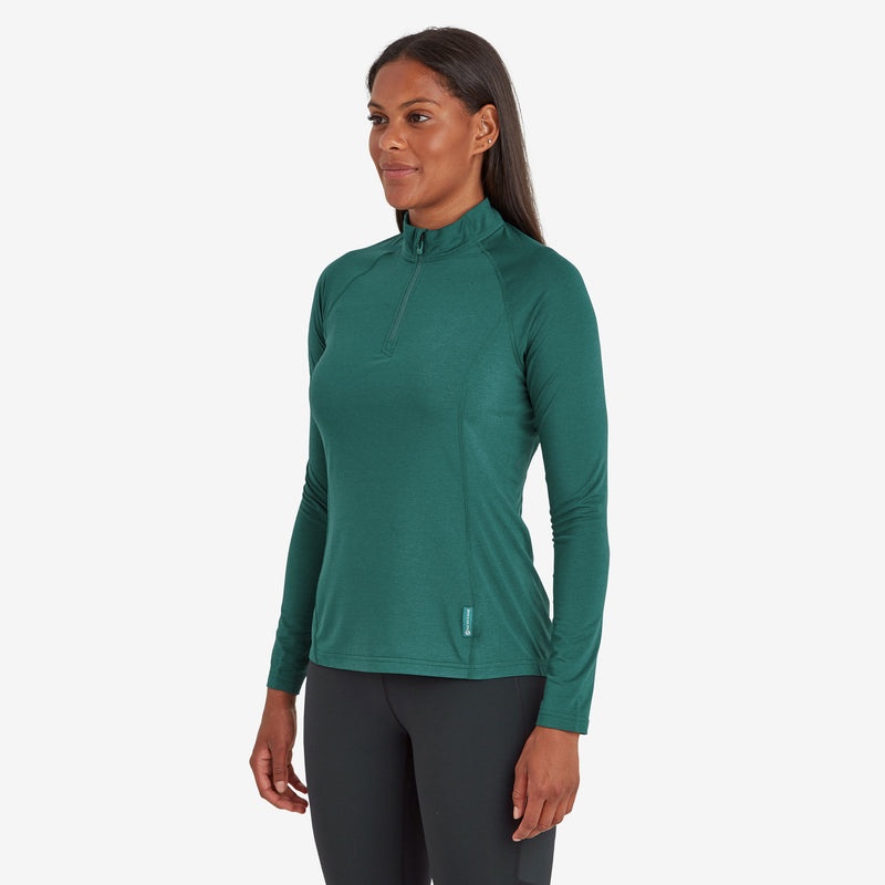 Koszulka Montane Dart Thermo Zip Neck Damskie Ciemny Zielone | YU6273458