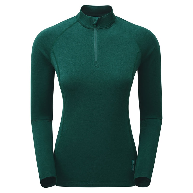 Koszulka Montane Dart Thermo Zip Neck Damskie Ciemny Zielone | YU6273458