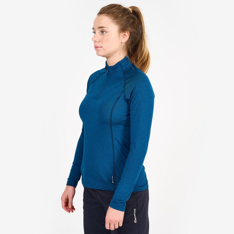 Koszulka Montane Dart Thermo Zip Neck Damskie Niebieskie | BV0895247