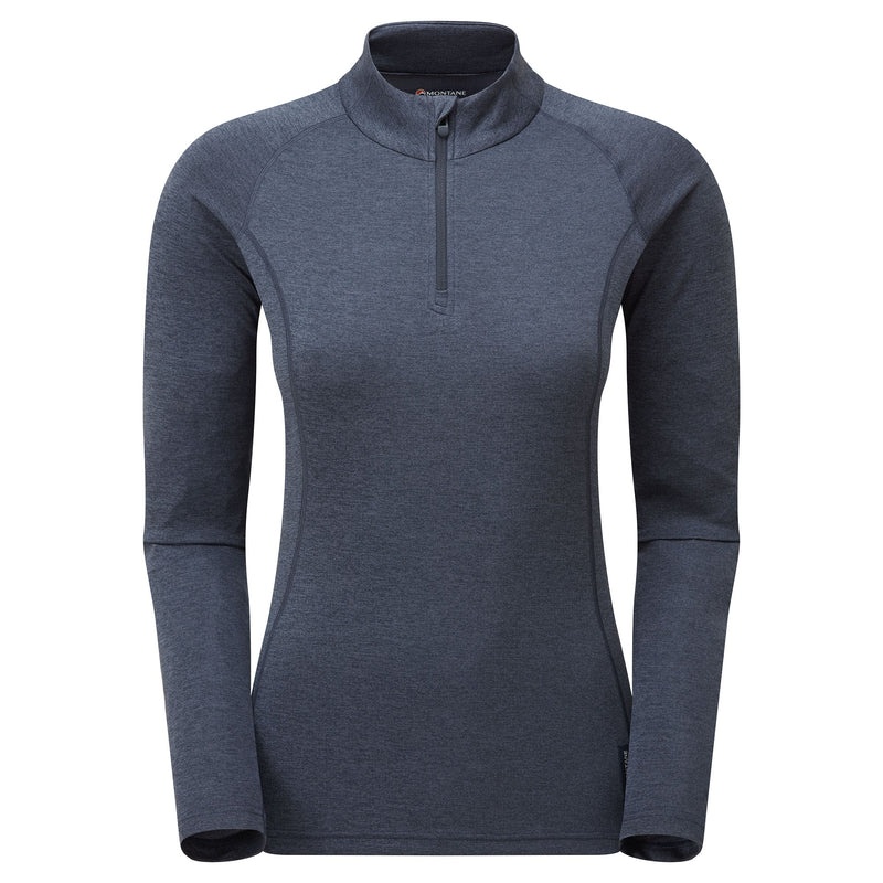 Koszulka Montane Dart Zip Neck Damskie Granatowe | VS0217846