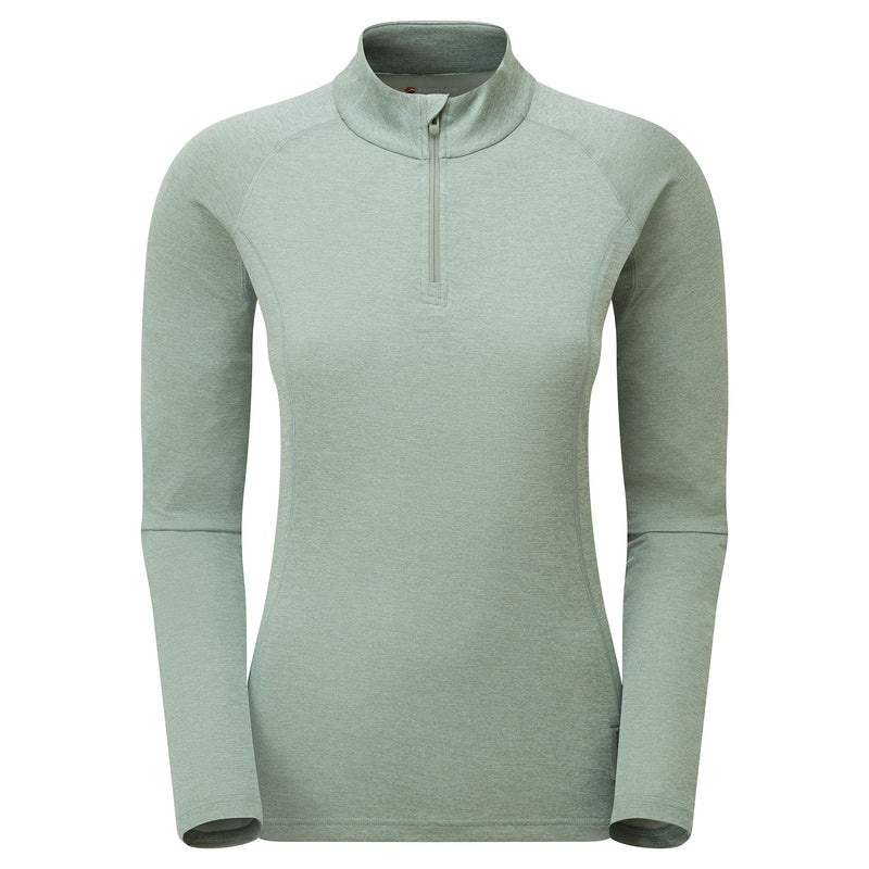 Koszulka Montane Dart Zip Neck Damskie Zielone | VT3140759