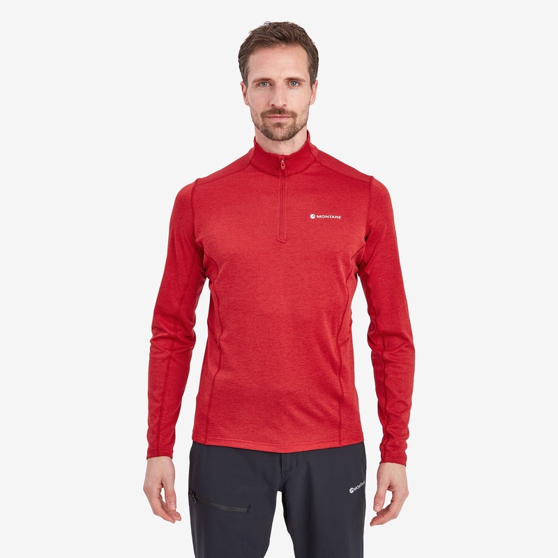 Koszulka Montane Dart Zip Neck Męskie Czerwone | DU8134527