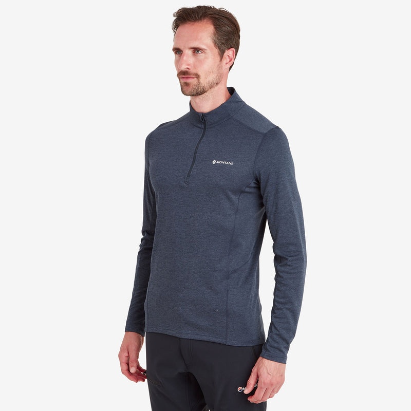 Koszulka Montane Dart Zip Neck Męskie Granatowe | MJ6340217