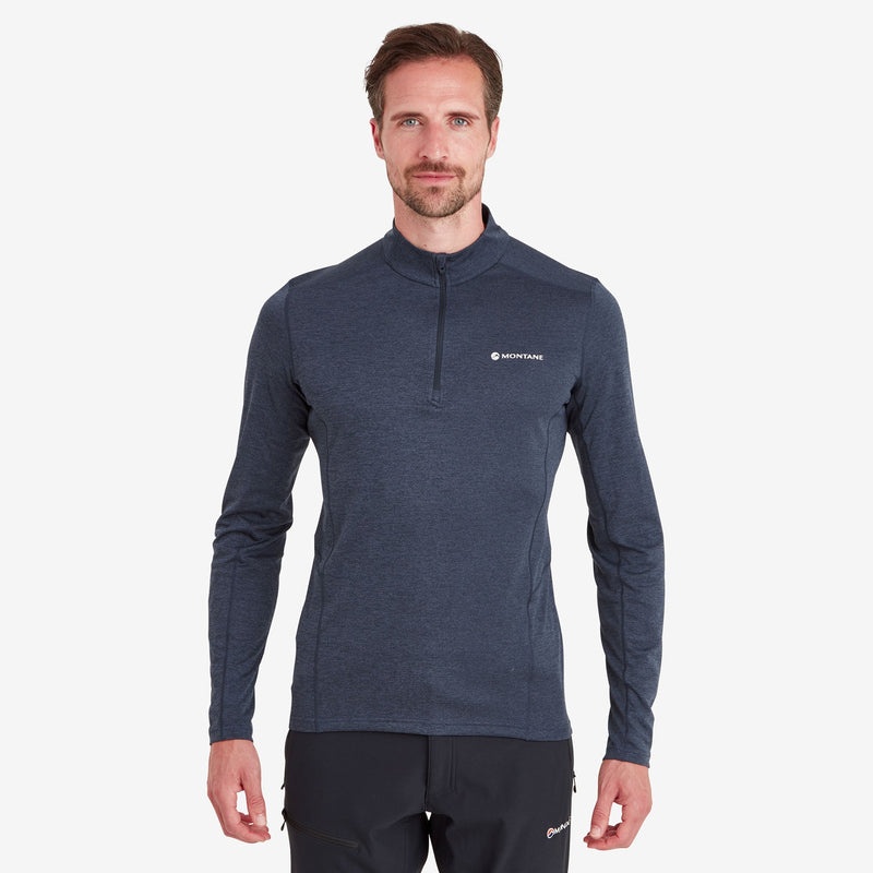 Koszulka Montane Dart Zip Neck Męskie Granatowe | MJ6340217