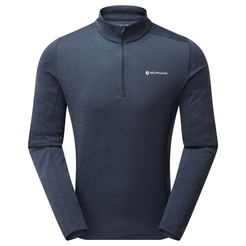 Koszulka Montane Dart Zip Neck Męskie Granatowe | MJ6340217