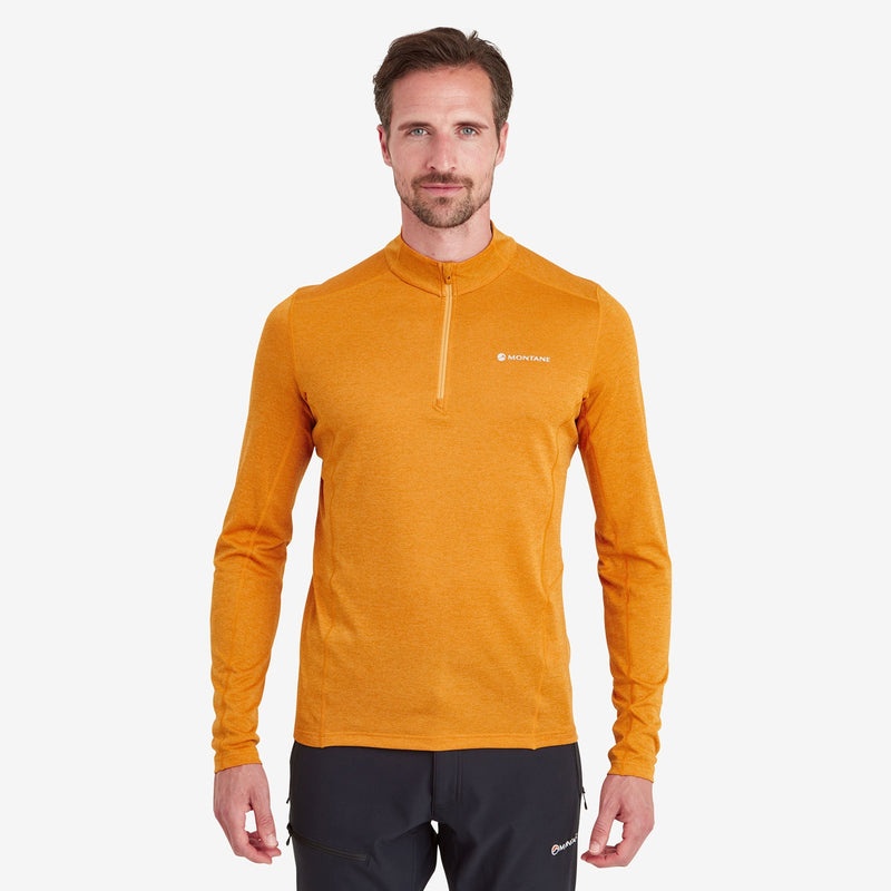 Koszulka Montane Dart Zip Neck Męskie Pomarańczowe | KD9487352