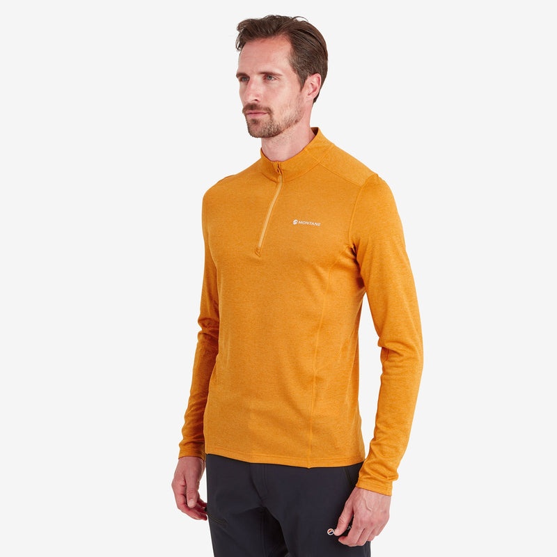 Koszulka Montane Dart Zip Neck Męskie Pomarańczowe | KD9487352