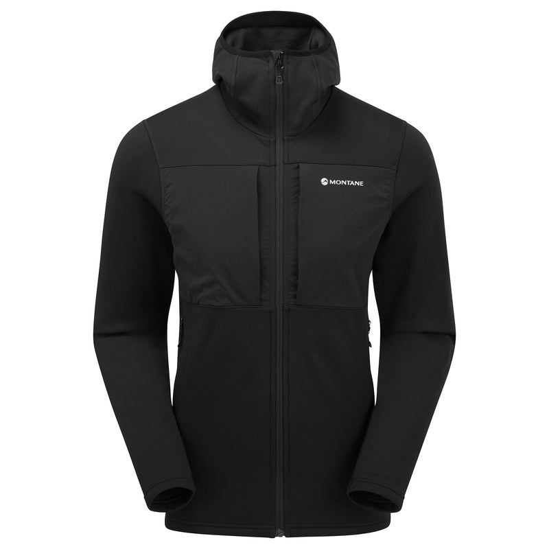 Kurtki Polarowe Montane Fury XT Zakapturzony Męskie Czarne | XL5361024